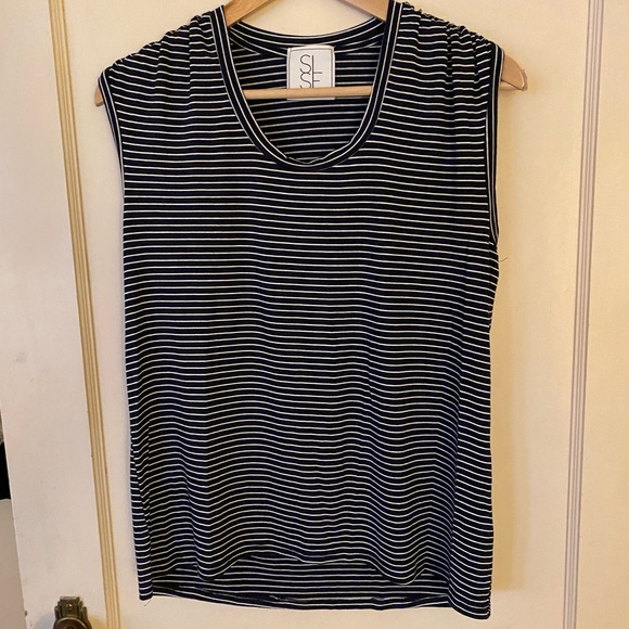 SLSF Navy and white striped tank- Size Small - Picture 8 of 12